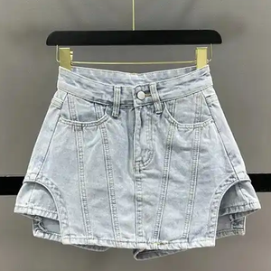 Carment Manufacturers Custom Girls Falda vaquera Sexy Mini falda sólida para mujer - Product Image 3