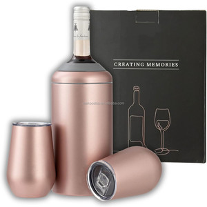 Индивидуальный логотип премиум класса охладитель вина с двойными стенками из нержавеющей стали изолированный охладитель подарочный набор для любителей вина - Product Image 2