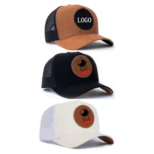 Richardson 112 sombreros de camionero gorras de alta calidad 3D bordado en blanco hombres 5 paneles malla de gamuza sombrero de camionero personalizado