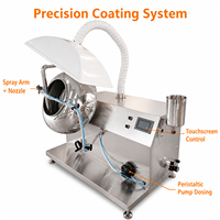 Machine à enrober en acier inoxydable pour sucre, chocolat, cacahuètes et bonbons, avec contrôle de la température de chauffage et de refroidissement