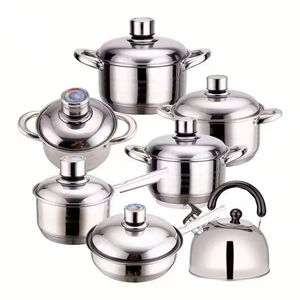 Ensemble de woks en acier inoxydable de haute qualité, vente en gros d'usine, avec couvercle en verre, capacité 20L, compatible gaz et induction, ustensiles de cuisine - Product Image 2