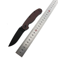 Couteau de poche pliable, lame en acier D2, manche en fibre de carbone, camping en plein air, survie, tactique, EDC, chasse, portable, OEM personnalisable