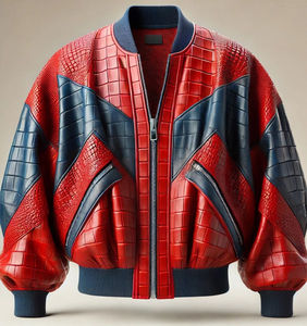 Style personnalisé & Design hommes coupe ample en cuir PU à manches longues sortie Bomber veste hommes homme manteau Faux cuir Biker Cardigan - Product Image 1