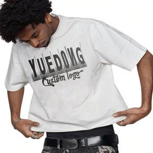 Hip Hop Logo High Quality Light Weight 260 280 300Gsm Custom Oversized Crop O Neck Boxy <b>Fit</b> <b>T</b>-<b>Shirt</b> Blank Cropped <b>T</b> <b>Shirt</b> Men - Product Image 2