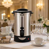 Urne à Boissons Électrique en Acier Inoxydable 30L, Bouilloire à Eau 1600W, Maintien au Chaud 24H pour Bureau et Cantine