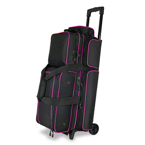 3 Ball Bowling Roller Bag With Wheels - Retractable Handle & Shoe Compartment