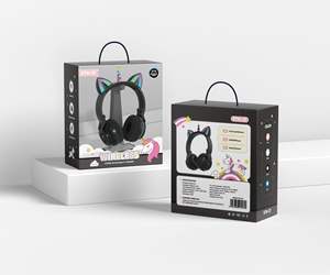 Auriculares inalámbricos para niños unicornio RGB con control de micrófono auriculares inalámbricos unicornio orejas de gato RGB para niños auriculares unicornio - Product Image 2