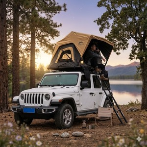 Tente de toit de voiture pour 1-2 personnes, pour le camping en plein air, imperméable, en tissu softshell, pour la <span class=keywords><strong>Normandie</strong></span>, les voyages en voiture, quatre saisons - Product Image 1
