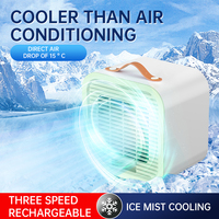 Ventilateur de bureau rafraîchissant à cristaux de glace, 1200 mAh, USB Type C, moteur sans balais rechargeable, portable pour le bureau et la maison, vert menthe, orange