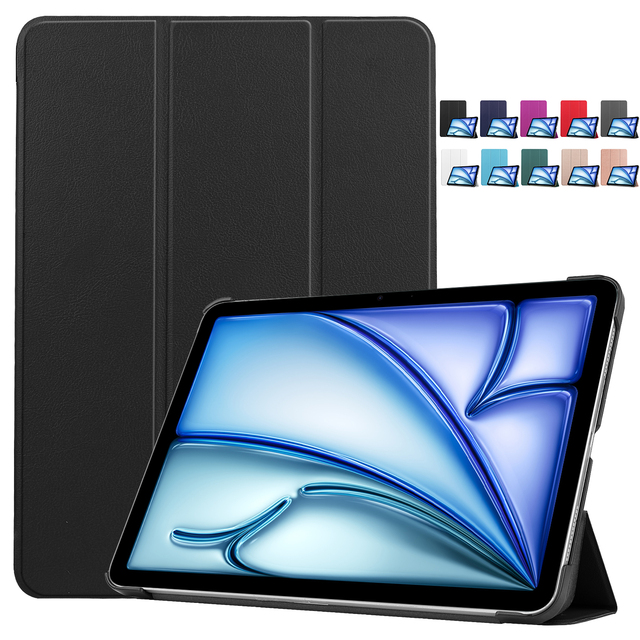 Premium Tri-fold PU Leather Tablet Case for iPad Air Slim Smart Folio Stand Protective Cover for iPad Air 11 Inch 2026 M4 M3 M2
