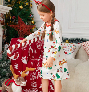 Camicia <span class=keywords><strong>da</strong></span> Notte Natalizia con Stampe Cartoon per Ragazze, Coordinati Famiglia, Graziosi Completi <span class=keywords><strong>da</strong></span> Notte per Donne - Product Image 5