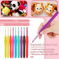 Kit de crochet pour débutants adultes, kits de crochet pour débutants avec fil, kit d'apprentissage du crochet, fournitures de crochet, crochet ergonomique