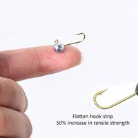 Hameçons micro-jig de haute qualité (5-10 pièces, 0,5g-5g) à tête dorée barbelée, mini-crank pour la pêche sur glace, leurres souples et accessoires de pêche