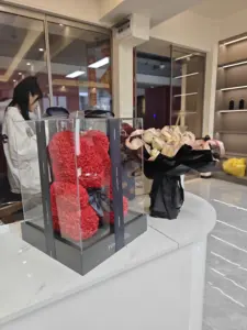 Decorazione con Fiori Artificiali, Orsacchiotto <span class=keywords><strong>di</strong></span> Rose in Schiuma/PE da 25cm con Scatole Regalo e Luci LED, Regalo per la Festa della Mamma e <span class=keywords><strong>San</strong></span> <span class=keywords><strong>Valentino</strong></span> - Product Image 5