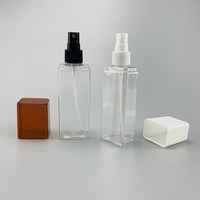Bouteille de pulvérisation de brouillard cosmétique de forme carrée de 3.3oz 100ml Bouteille en plastique pour animaux de compagnie avec col de 20 à 410