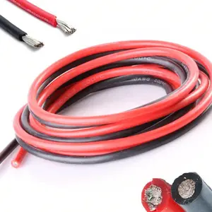 High temperature resistant 200 degrees flexible silicone wire cable 6 8 10 12 14 16 18 20 22 24AWG gauge car battery