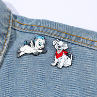 Broches en émail métallique animaux de dessin animé : cheval, chien mignon, objets d'art de collection
