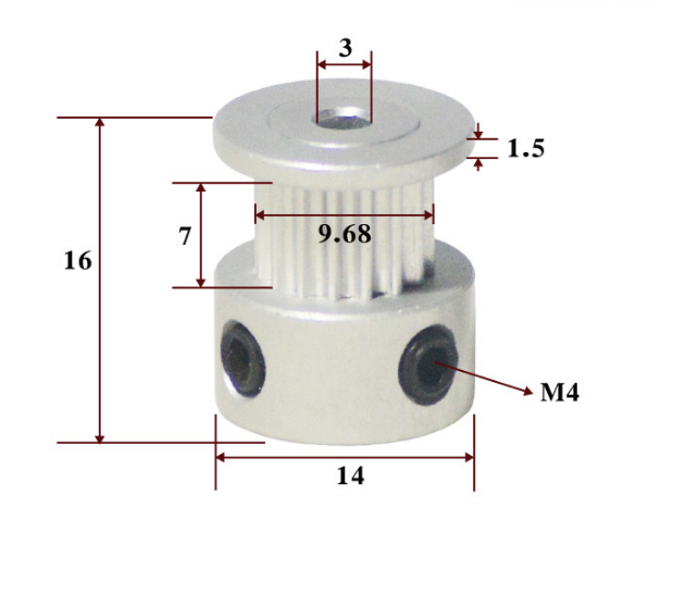 Customized Aluminum S3M Timing Pulleys Factory