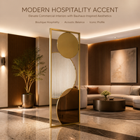 Paravent moderne en acier inoxydable 304 découpé au laser, pliable et personnalisé, pour séparation de pièce, suspendu au mur, pour décoration intérieure de mariage