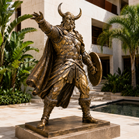 Statue de guerrier viking en bronze, artisanat métallique, sculpture artisanale durable grandeur nature pour la décoration de musées, parcs, places et hôtels