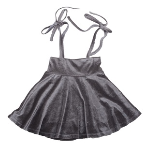 Robe sans dos pour filles automne-hiver, vente chaude ODM, gilet imprimé à volants avec bretelles en velours pailleté superposées pour enfants - Product Image 3
