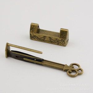 Furniture Lock Brass 42mm Vintage <b>Floral</b> Bird Design Jewelry <b>Box</b> Use Durable - Product Image 5