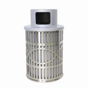 Outdoor Big Metal Garbage Receptacle Trash Can Outside Garden Street Farmhouse Recycle Waste Bin Public Commercial Steel Dustbin