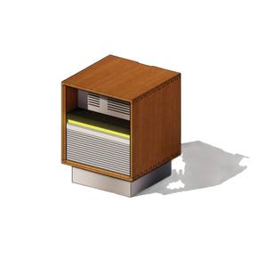 خزانة جانبية للسرير من الخشب الصلب بتصميم باوهاوس كلاسيكي جديد، تصميم فريد لغرفة النوم بطراز عتيق، ضيقة جداً للشقق الصغيرة - Product Image 5