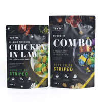 Sachet d'emballage alimentaire surgelé sur mesure en PE de qualité alimentaire, pochette verticale avec fermeture éclair pour l'emballage de viande de poulet
