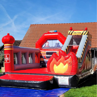 Château gonflable commercial Hpfburg EN14960 Feuerwehr Hpfburg Hupfburg Gro Feuerverauto avec toboggan