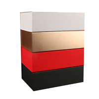 Vente en gros logo personnalisé petit luxe mat noir et or premium pliant fermeture magnétique flip top boîte cadeau rigide avec couvercle