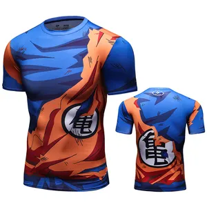 Custom Design Kompression Sport kleidung Herren Goku Vegeta 3D-Druck Anime T-Shirts