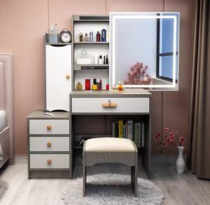 Tocador de lujo con espejo LED para maquillaje, mueble de dormitorio, color blanco - Product Image 4