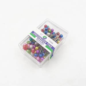 Dressmaker <b>Pins</b> 1 1/2 Inch Round Head Colorful Pearlescent Sewing <b>Pins</b> For Garment Positioning - Product Image 1