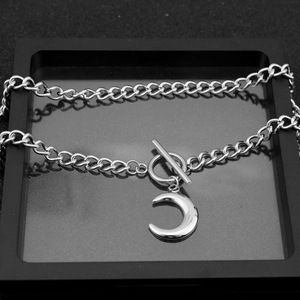 Hot Selling Exquisite <b>Titanium</b> Steel OT Buckle Moon Pendant Necklace Silver Plated Unisex's Necklaces Wholesale Jewelry Trendy - Product Image 2