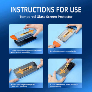 Protector de Pantalla de Vidrio Templado 9H Antipolvo Magic Box, Película Protectora de Pantalla HD con Impresión <span class=keywords><strong>Slik</strong></span> para iPhone 17/16/15/14/13/12 <span class=keywords><strong>Pro</strong></span> Max - Product Image 5