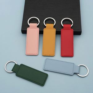 Llavero de Cuero PU Grabado con Láser, Suave al Tacto, Sencillo, para Coche, Accesorios de Negocios, Llavero de Cuero DIY para Promoción, Venta Caliente - Product Image 2