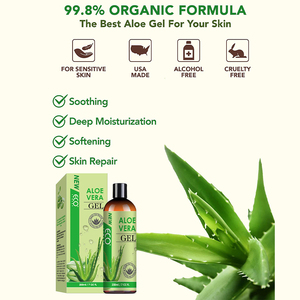 Gel Suavizante 100% Aloe Vera - Cuidado de <span class=keywords><strong>la</strong></span> Piel para una Calmante y Reafirmante Acción Profunda y Rápida - Alivia Después <span class=keywords><strong>del</strong></span> Afeitado y Quemaduras Solares - 281325 - Product Image 2