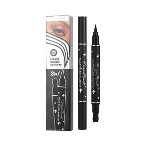 Eyeliner con sigillo a stella a doppia testa oem eyeliner impreziosito da fiori di prugna d'amore per principianti impermeabile e non sbavato