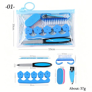 <span class=keywords><strong>Kit</strong></span> de manucure et pédicure portable 7-en-1 pour voyage, mini <span class=keywords><strong>kit</strong></span> de soin des ongles, coupe-ongles, lime, polissoir, séparateur d'orteils, brosse, outils de nail art - Product Image 6