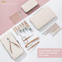 Kit de Manucure en Acier Inoxydable 16 Pièces Marque Privée, Ensembles de Soins des Ongles, Kit Beauté Manucure Pédicure