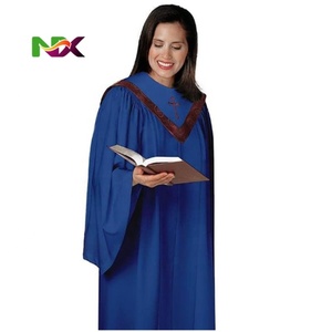 Robe de cérémonie personnalisée pour pasteur d'église chrétienne, uniforme d'hyms, col rond, 4 saisons, en polyester - Product Image 1