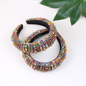 Serre-tête coloré en strass pour femme, accessoires capillaires exagérés, coiffe en éponge incrustée de diamants pour mariages et cadeaux d'anniversaire - Product Image 3