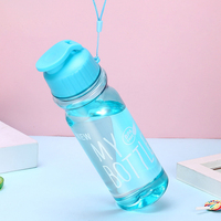 Bouteille d'eau de sport en plastique de haute qualité de 500 ml, transparente, portable, pour le camping en plein air, design classique, bouilloire à eau froide, tasse, bouteille