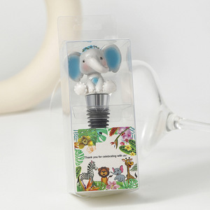 Cute Cartoon Elephant Wine <b>Bottle</b> <b>Stopper</b> Zinc Alloy Pink Blue Elephant Wedding Party Gift Sealing Plug - Product Image 3