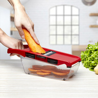 No-Slip Ui Aardappelsnijder Rvs Julienne Verstelbare Mandoline Groentesnijder Fruit Groente Gereedschap Met Veiligheidsgereedschap