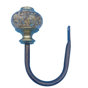 U Shape Resin <b>Curtain</b> Hook 58 Inch Traditional Brown Wall Mounted For All <b>Curtains</b> - Product Image 5