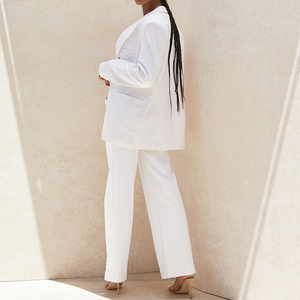 Su misura Delle Donne di Estate Bianco di <span class=keywords><strong>Lino</strong></span> Della Miscela <span class=keywords><strong>Pantaloni</strong></span> di <span class=keywords><strong>Lino</strong></span> <span class=keywords><strong>Pantaloni</strong></span> Larghi - Product Image 4