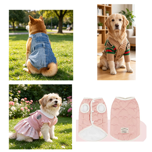 Custom Print Knit Soft Breathable Cotton <b>Cat</b> <b>Clothes</b> for <b>Cats</b> Cute Plaid Dog <b>Cat</b> Dress Vest for Small Medium Pets - Product Image 1
