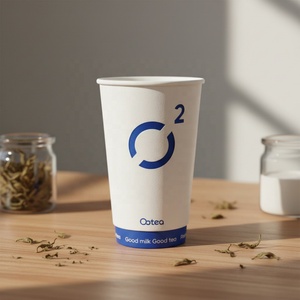 Vasos de Café Desechables de Cartón Blanco Reciclable de Doble Pared con Aislamiento, de 8, 10, 12, 16, 20 y 22 Onzas, con Tapas, de Sunshine Custom Wholesale - Product Image 3